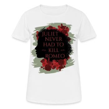 Rose Hathaway quote Juliet never hat to kill Romeo - Women's Breathable T-Shirt - white - Front - AI Model Female 172 dark (172cm)