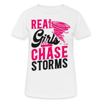 Storm Chaser Hurricane Meteorology - Frauen T-Shirt atmungsaktiv - Weiß - Vorne - AI Model Female 172 dark (172cm)