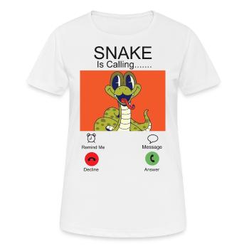 Serpent Serpent Téléphone Affichage Serpent - T-shirt respirant Femme - blanc - Devant - AI Model Female 172 dark (172cm)