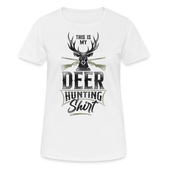 Buck Deer Hunting Hunter Vintage - T-shirt respirant Femme - blanc - Devant - AI Model Female 172 dark (172cm)