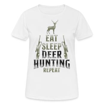 Buck Deer Hunting Hunter Vintage - T-shirt respirant Femme - blanc - Devant - AI Model Female 172 dark (172cm)