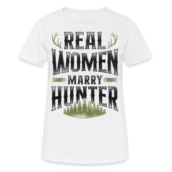 Mariage de chasseur de chasseurs de cerfs de Buck - T-shirt respirant Femme - blanc - Devant - AI Model Female 172 dark (172cm)