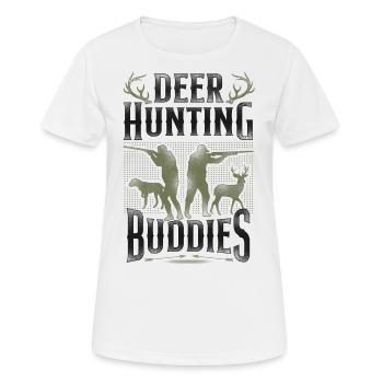 Buck Deer Hunting Hunter Vintage - T-shirt respirant Femme - blanc - Devant - AI Model Female 172 dark (172cm)
