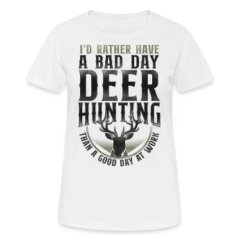 Buck Deer Hunting Hunter Vintage - T-shirt respirant Femme - blanc - Devant - AI Model Female 172 dark (172cm)