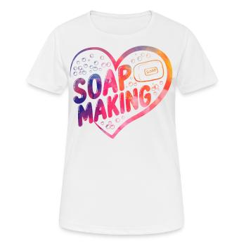 Soap Making Crafting Heart - Women's Breathable T-Shirt - white - Front - AI Model Female 172 dark (172cm)