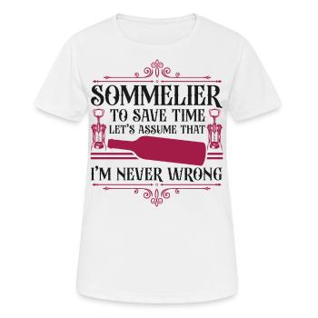 Dégustation de vin de sommelier - T-shirt respirant Femme - blanc - Devant - AI Model Female 172 dark (172cm)