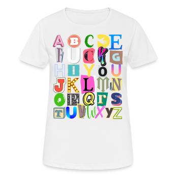 Alphabet et message caché - T-shirt respirant Femme - blanc - Devant - AI Model Female 172 dark (172cm)