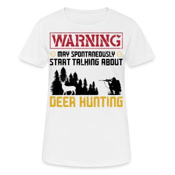 Avertissement de chasseur de cerfs de Cerf - T-shirt respirant Femme - blanc - Devant - AI Model Female 172 dark (172cm)