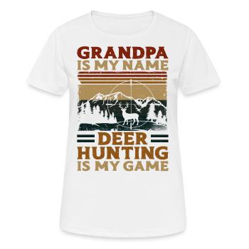 Chasseur de cerfs buck - T-shirt respirant Femme - blanc - Devant - AI Model Female 172 dark (172cm)