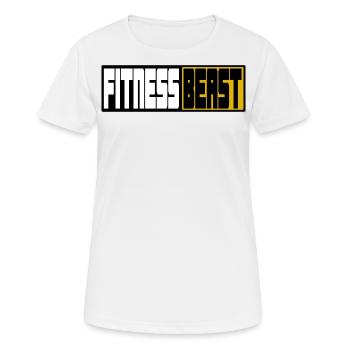 Fitness Beast - Frauen T-Shirt atmungsaktiv - Weiß - Vorne - AI Model Female 172 dark (172cm)