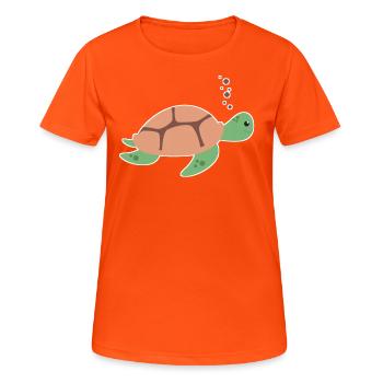Schildkröte - Frauen T-Shirt atmungsaktiv - Neonorange - Vorne - AI Model Female 172 dark (172cm)