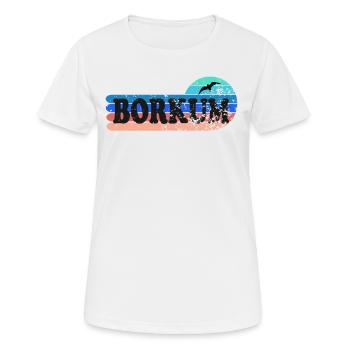 Insel borkum Ostfriesland - Frauen T-Shirt atmungsaktiv - Weiß - Vorne - AI Model Female 172 dark (172cm)