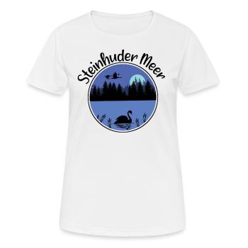 Steinhuder Meer - Frauen T-Shirt atmungsaktiv - Weiß - Vorne - AI Model Female 172 dark (172cm)