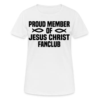 Fan Club de Jésus - T-shirt respirant Femme - blanc - Devant - AI Model Female 172 dark (172cm)