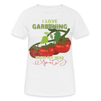 J’adore jardiner de ma tête Tomates - T-shirt respirant Femme - blanc - Devant - AI Model Female 172 dark (172cm)