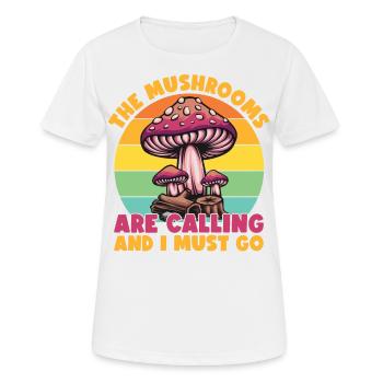 Pilze rufen Abenteuerliebhaber - Frauen T-Shirt atmungsaktiv - Weiß - Vorne - AI Model Female 172 dark (172cm)