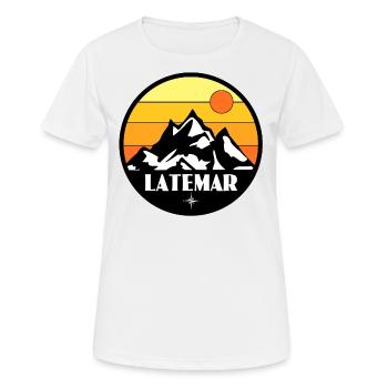 Latemar, Tyrol du Sud - T-shirt respirant Femme - blanc - Devant - AI Model Female 172 dark (172cm)