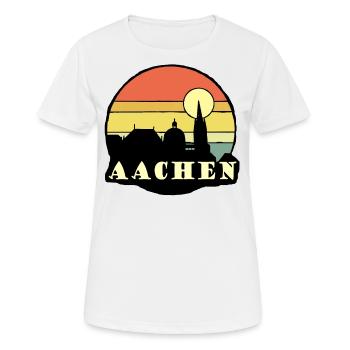 Aachen - Frauen T-Shirt atmungsaktiv - Weiß - Vorne - AI Model Female 172 dark (172cm)