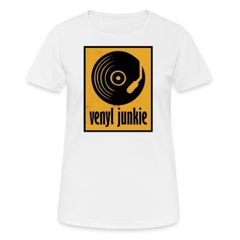 venyl junkie - Frauen T-Shirt atmungsaktiv - Weiß - Vorne - AI Model Female 172 dark (172cm)