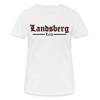Landsberg altdeutsch - Frauen T-Shirt atmungsaktiv - Weiß - Vorne - AI Model Female 172 dark (172cm)