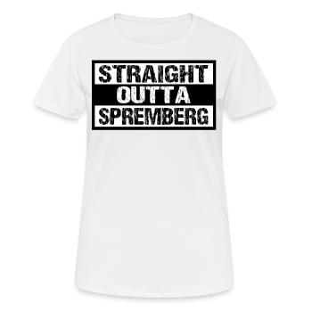 Spremberg - Frauen T-Shirt atmungsaktiv - Weiß - Vorne - AI Model Female 172 dark (172cm)