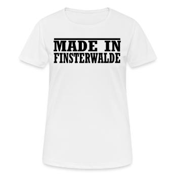 made in Finsterwalde - Frauen T-Shirt atmungsaktiv - Weiß - Vorne - AI Model Female 172 dark (172cm)