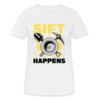 Creuser pour trouver de l’or - T-shirt respirant Femme - blanc - Devant - AI Model Female 172 dark (172cm)