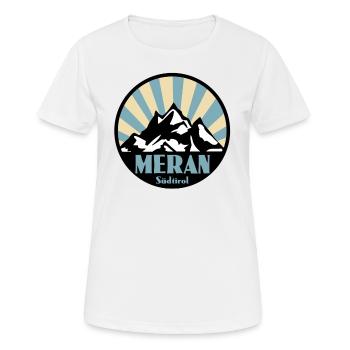 Meran Südtirol - Frauen T-Shirt atmungsaktiv - Weiß - Vorne - AI Model Female 172 dark (172cm)