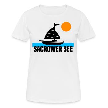 Sacrower See - Frauen T-Shirt atmungsaktiv - Weiß - Vorne - AI Model Female 172 dark (172cm)