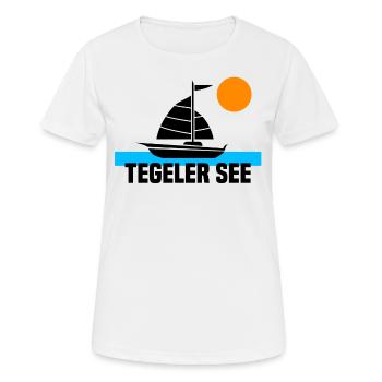 Tegeler See - Frauen T-Shirt atmungsaktiv - Weiß - Vorne - AI Model Female 172 dark (172cm)
