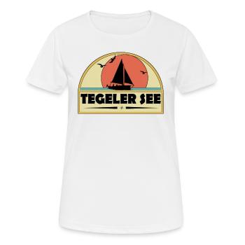 Tegeler See - Frauen T-Shirt atmungsaktiv - Weiß - Vorne - AI Model Female 172 dark (172cm)