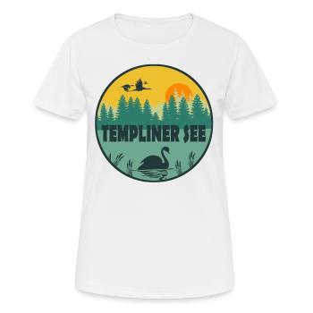 Templiner See - Frauen T-Shirt atmungsaktiv - Weiß - Vorne - AI Model Female 172 dark (172cm)