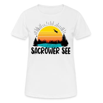 Sacrower See - Frauen T-Shirt atmungsaktiv - Weiß - Vorne - AI Model Female 172 dark (172cm)