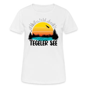 Tegeler See - Frauen T-Shirt atmungsaktiv - Weiß - Vorne - AI Model Female 172 dark (172cm)