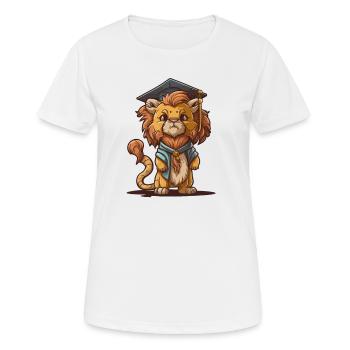 Érudit Lion - T-shirt respirant Femme - blanc - Devant - AI Model Female 172 dark (172cm)
