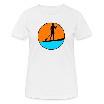 Pagayer debout - T-shirt respirant Femme - blanc - Devant - AI Model Female 172 dark (172cm)