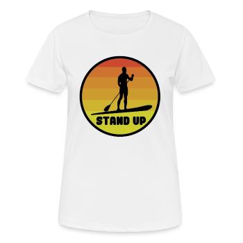 standup paddeln - Frauen T-Shirt atmungsaktiv - Weiß - Vorne - AI Model Female 172 dark (172cm)