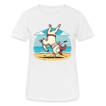 Einhorn-Athlet - Frauen T-Shirt atmungsaktiv - Weiß - Vorne - AI Model Female 172 dark (172cm)