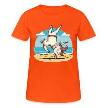 Unicorn Athlete - Women's Breathable T-Shirt - neon orange - Front - AI Model Female 172 dark (172cm)