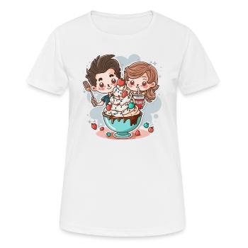 Doux anniversaire - T-shirt respirant Femme - blanc - Devant - AI Model Female 172 dark (172cm)