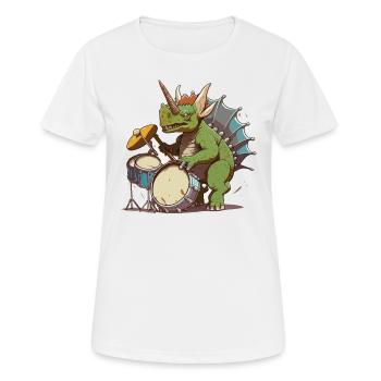 Rockin Triceratops - Women's Breathable T-Shirt - white - Front - AI Model Female 172 dark (172cm)