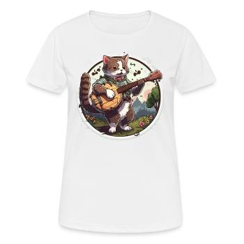 Chat mélodique - T-shirt respirant Femme - blanc - Devant - AI Model Female 172 dark (172cm)