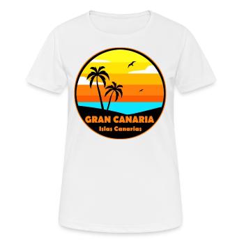 Gran Canaria - Frauen T-Shirt atmungsaktiv - Weiß - Vorne - AI Model Female 172 dark (172cm)