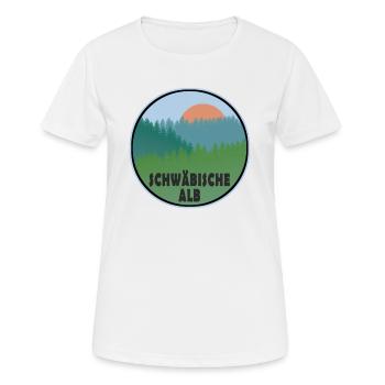 Schwäbische Alb - Frauen T-Shirt atmungsaktiv - Weiß - Vorne - AI Model Female 172 dark (172cm)