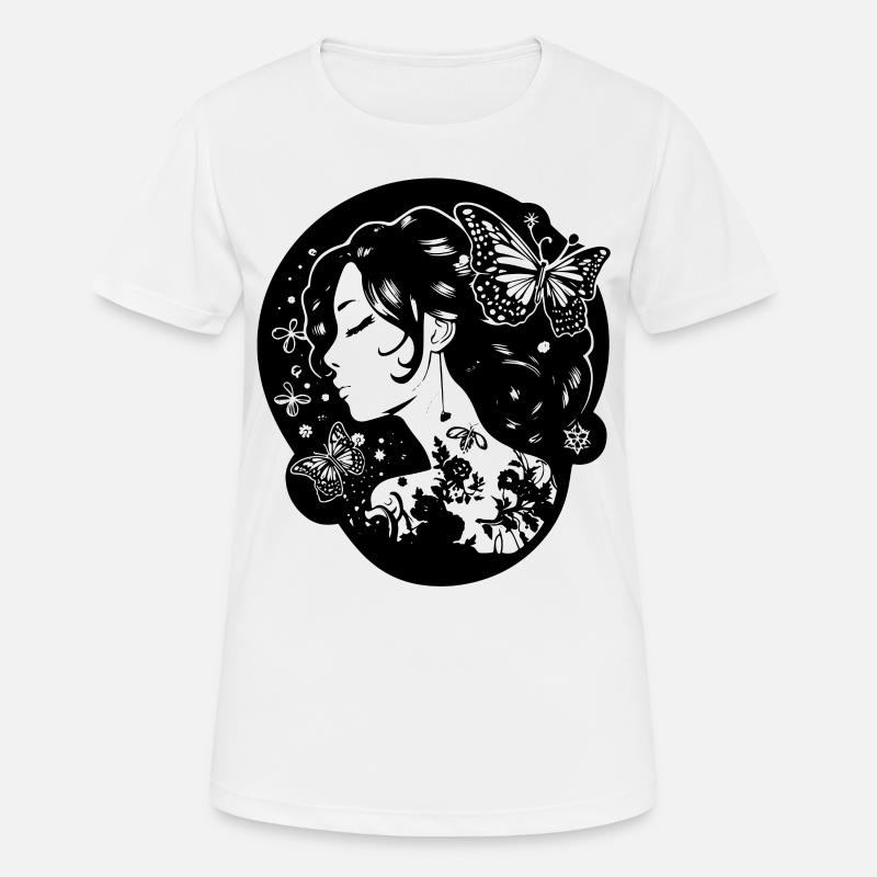 Wunderschöne Goth Ästhetik: Gothic Mädchen mit - Frauen T-Shirt atmungsaktiv - Weiß