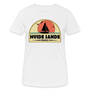 Hvide Sande Dänemark - Frauen T-Shirt atmungsaktiv - Weiß - Vorne - AI Model Female 172 dark (172cm)
