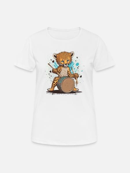 Rhythmischer Gepard - Frauen T-Shirt atmungsaktiv - Weiß