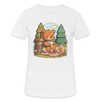 Pique-avec un ours - T-shirt respirant Femme - blanc - Devant - AI Model Female 172 dark (172cm)
