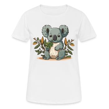 Gâterie à l’eucalyptus - T-shirt respirant Femme - blanc - Devant - AI Model Female 172 dark (172cm)