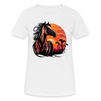 Étalon Sunset - T-shirt respirant Femme - blanc - Devant - AI Model Female 172 dark (172cm)